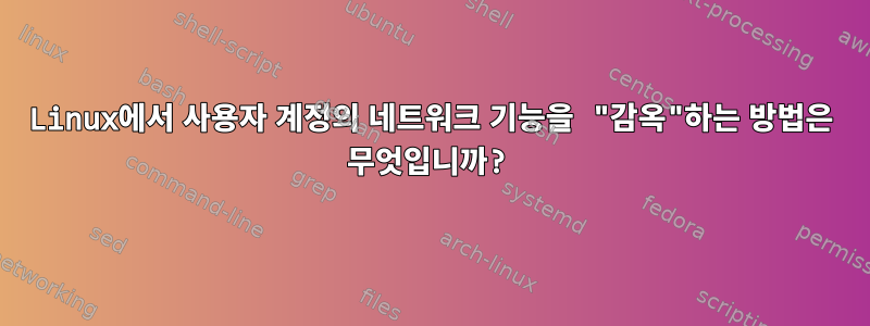 Linux에서 사용자 계정의 네트워크 기능을 "감옥"하는 방법은 무엇입니까?