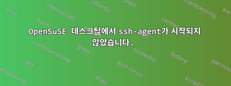 OpenSuSE 데스크탑에서 ssh-agent가 시작되지 않았습니다.