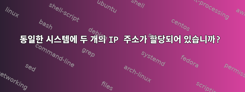 동일한 시스템에 두 개의 IP 주소가 할당되어 있습니까?