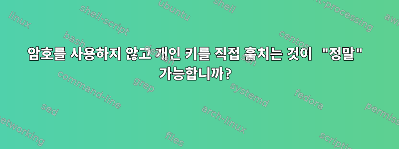 암호를 사용하지 않고 개인 키를 직접 훔치는 것이 "정말" 가능합니까?