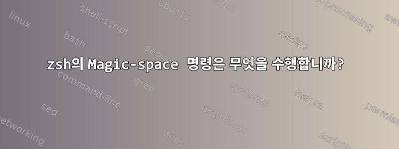 zsh의 Magic-space 명령은 무엇을 수행합니까?