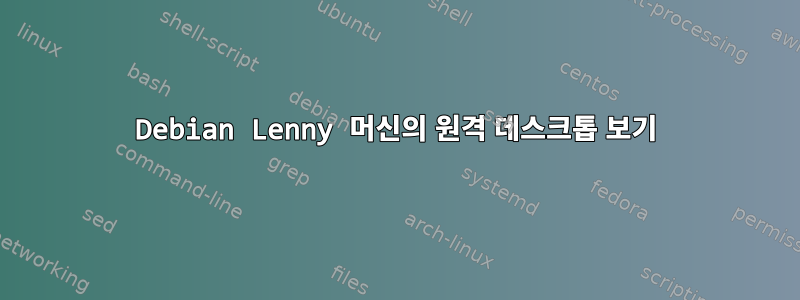 Debian Lenny 머신의 원격 데스크톱 보기