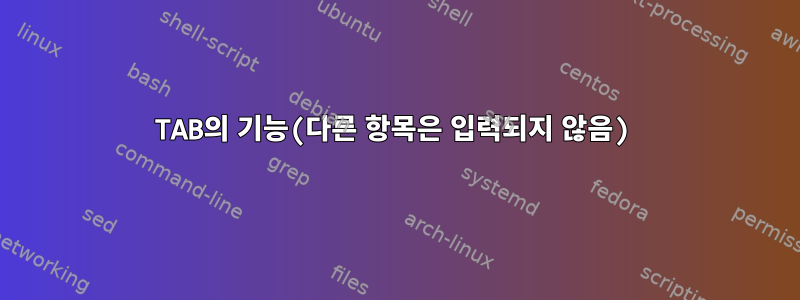 TAB의 기능(다른 항목은 입력되지 않음)