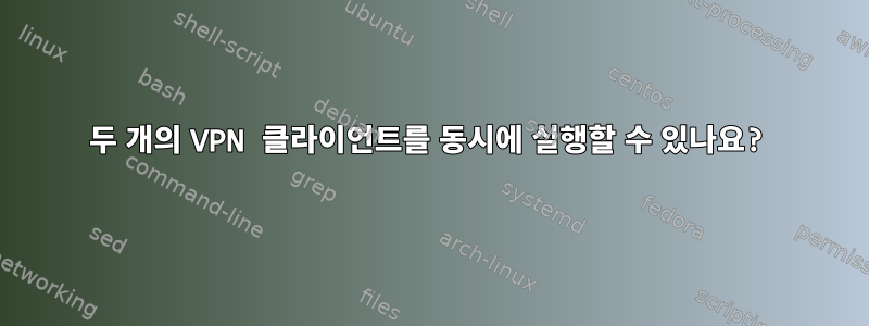 두 개의 VPN 클라이언트를 동시에 실행할 수 있나요?