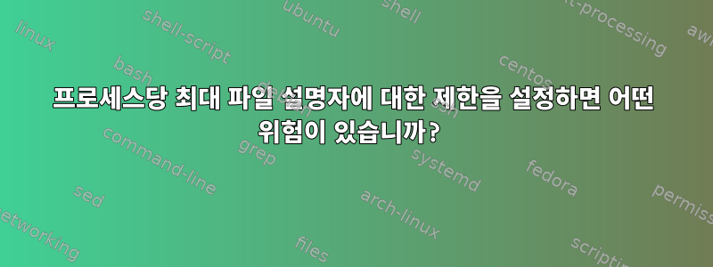 프로세스당 최대 파일 설명자에 대한 제한을 설정하면 어떤 위험이 있습니까?