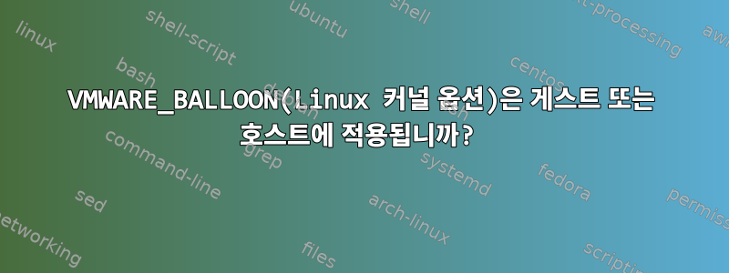 VMWARE_BALLOON(Linux 커널 옵션)은 게스트 또는 호스트에 적용됩니까?