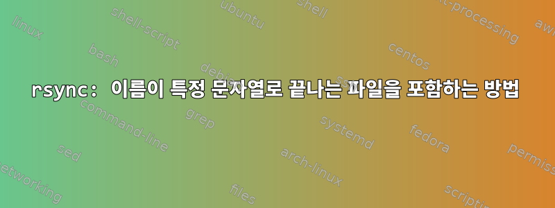 rsync: 이름이 특정 문자열로 끝나는 파일을 포함하는 방법