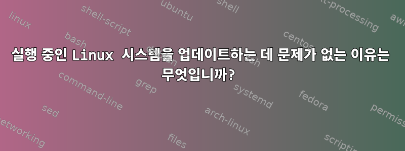 실행 중인 Linux 시스템을 업데이트하는 데 문제가 없는 이유는 무엇입니까?