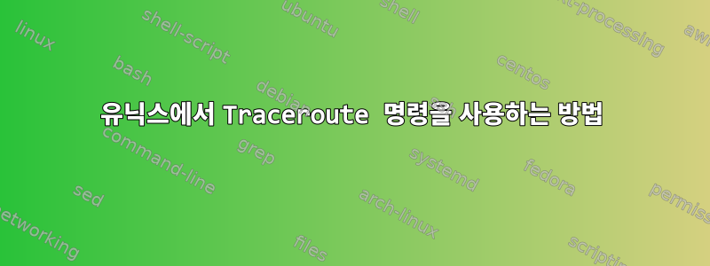 유닉스에서 Traceroute 명령을 사용하는 방법