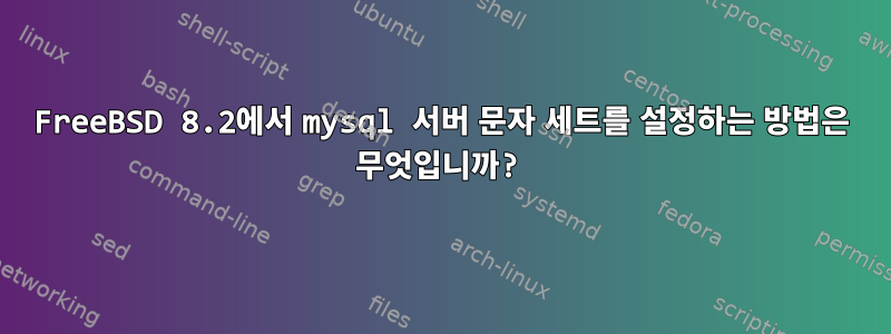 FreeBSD 8.2에서 mysql 서버 문자 세트를 설정하는 방법은 무엇입니까?