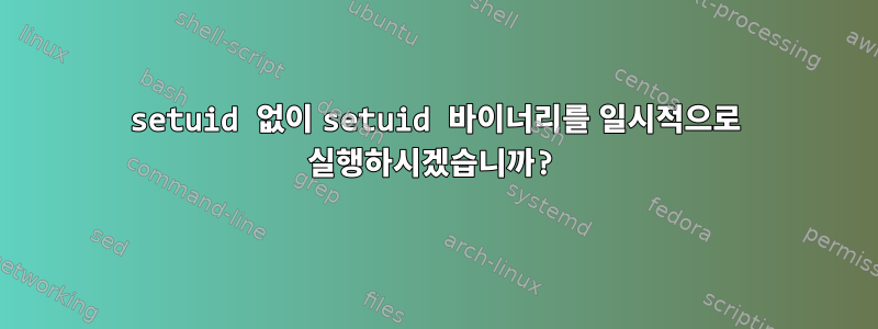 setuid 없이 setuid 바이너리를 일시적으로 실행하시겠습니까?