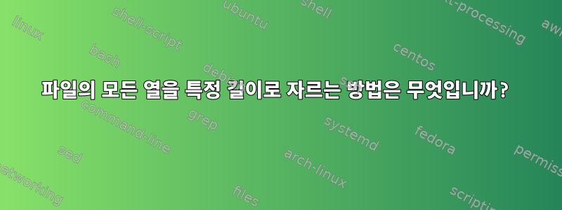 파일의 모든 열을 특정 길이로 자르는 방법은 무엇입니까?