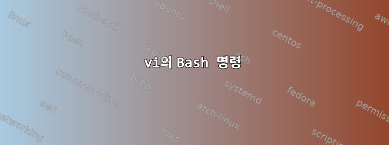 vi의 Bash 명령