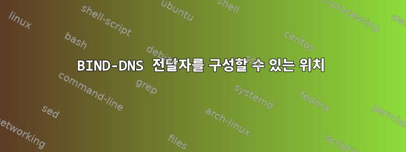 BIND-DNS 전달자를 구성할 수 있는 위치