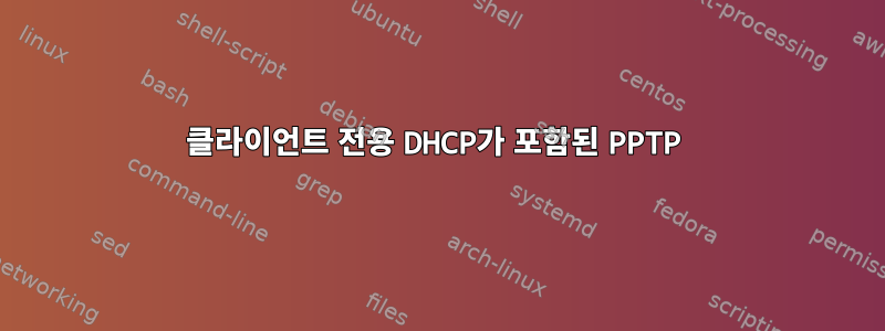 클라이언트 전용 DHCP가 포함된 PPTP