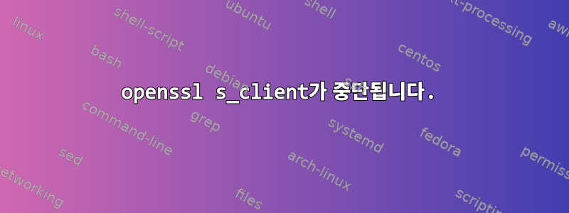 openssl s_client가 중단됩니다.