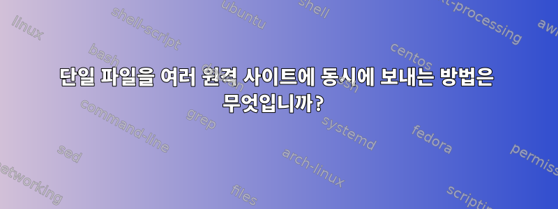 단일 파일을 여러 원격 사이트에 동시에 보내는 방법은 무엇입니까?