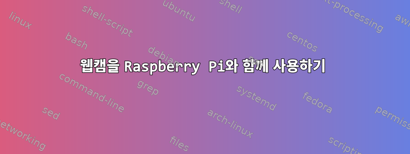 웹캠을 Raspberry Pi와 함께 사용하기