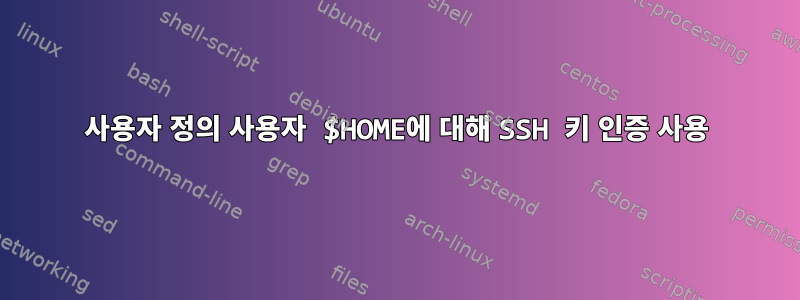 사용자 정의 사용자 $HOME에 대해 SSH 키 인증 사용