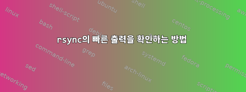 rsync의 빠른 출력을 확인하는 방법