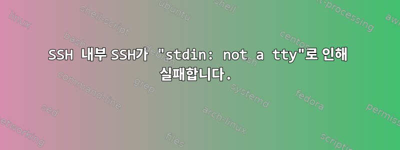 SSH 내부 SSH가 "stdin: not a tty"로 인해 실패합니다.