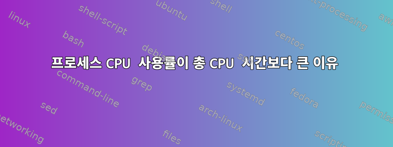 프로세스 CPU 사용률이 총 CPU 시간보다 큰 이유