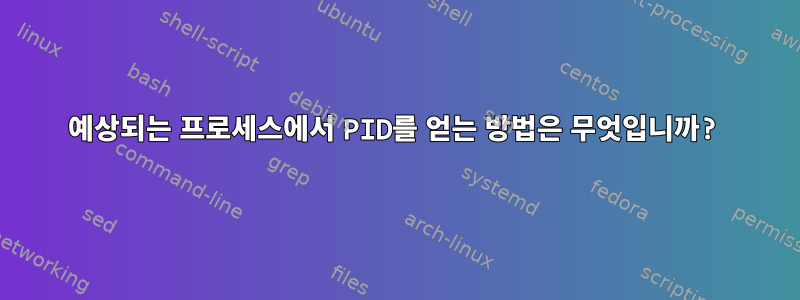 예상되는 프로세스에서 PID를 얻는 방법은 무엇입니까?