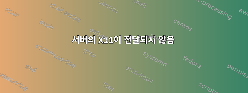 서버의 X11이 전달되지 않음