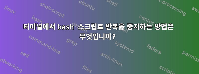 터미널에서 bash 스크립트 반복을 중지하는 방법은 무엇입니까?