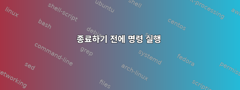 종료하기 전에 명령 실행