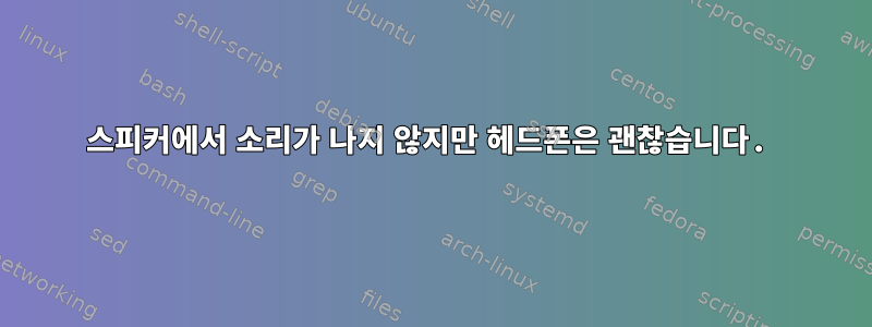 스피커에서 소리가 나지 않지만 헤드폰은 괜찮습니다.