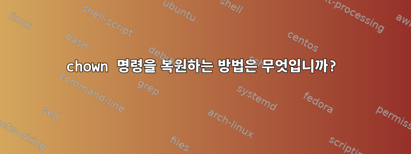 chown 명령을 복원하는 방법은 무엇입니까?