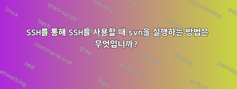 SSH를 통해 SSH를 사용할 때 svn을 실행하는 방법은 무엇입니까?