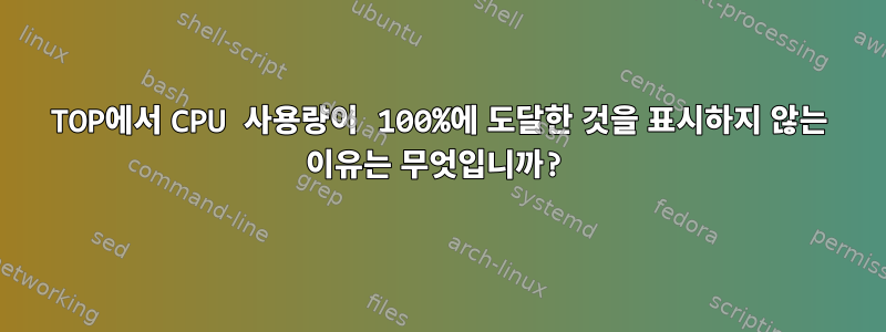 TOP에서 CPU 사용량이 100%에 도달한 것을 표시하지 않는 이유는 무엇입니까?