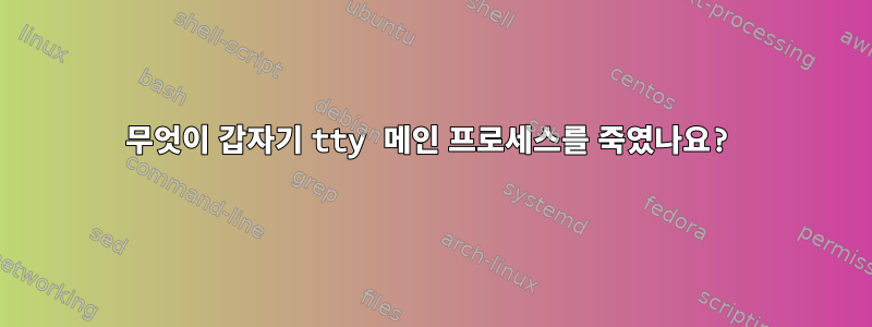 무엇이 갑자기 tty 메인 프로세스를 죽였나요?