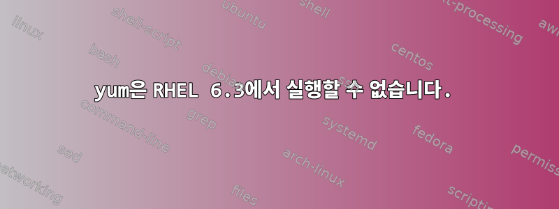 yum은 RHEL 6.3에서 실행할 수 없습니다.