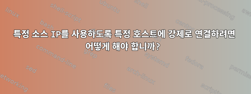 특정 소스 IP를 사용하도록 특정 호스트에 강제로 연결하려면 어떻게 해야 합니까?