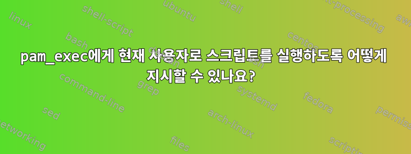 pam_exec에게 현재 사용자로 스크립트를 실행하도록 어떻게 지시할 수 있나요?