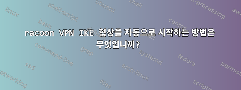 racoon VPN IKE 협상을 자동으로 시작하는 방법은 무엇입니까?