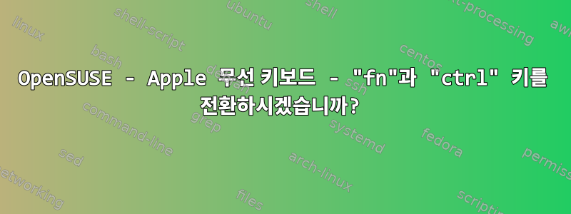 OpenSUSE - Apple 무선 키보드 - "fn"과 "ctrl" 키를 전환하시겠습니까?