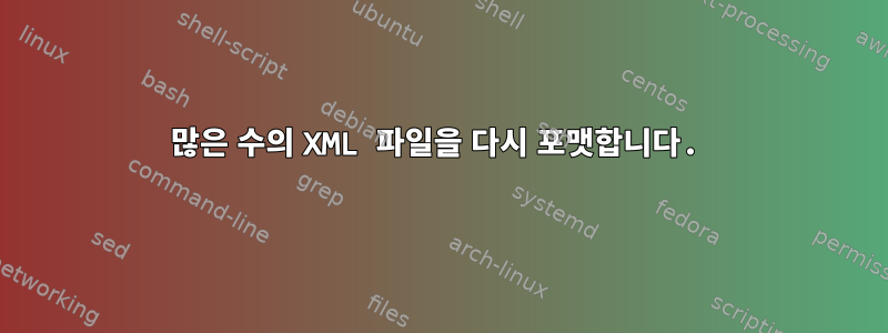 많은 수의 XML 파일을 다시 포맷합니다.