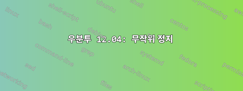 우분투 12.04: 무작위 정지