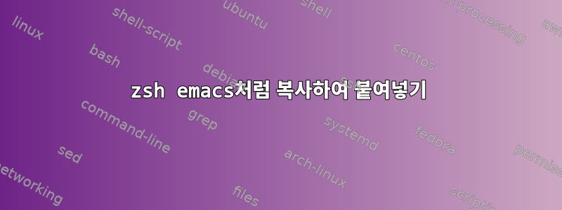 zsh emacs처럼 복사하여 붙여넣기