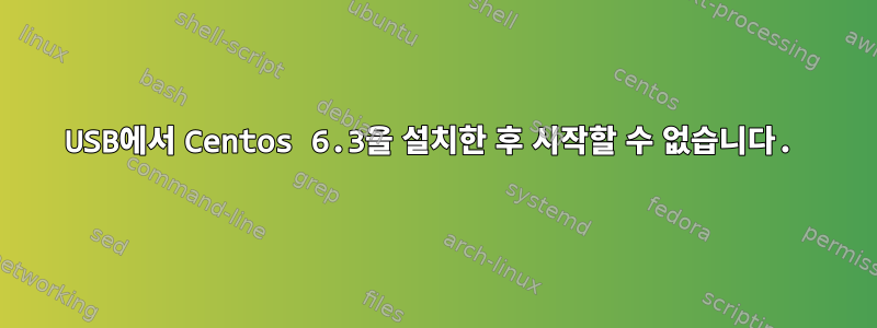 USB에서 Centos 6.3을 설치한 후 시작할 수 없습니다.