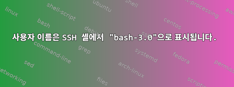 사용자 이름은 SSH 셸에서 "bash-3.0"으로 표시됩니다.