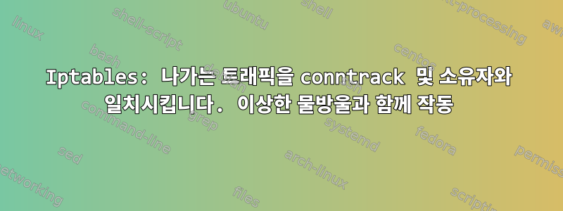 Iptables: 나가는 트래픽을 conntrack 및 소유자와 일치시킵니다. 이상한 물방울과 함께 작동