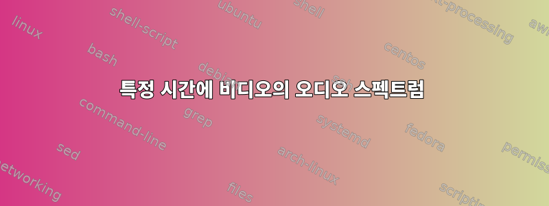 특정 시간에 비디오의 오디오 스펙트럼