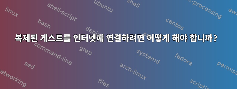 복제된 게스트를 인터넷에 연결하려면 어떻게 해야 합니까?