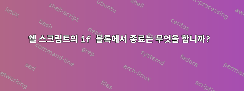 쉘 스크립트의 if 블록에서 종료는 무엇을 합니까?