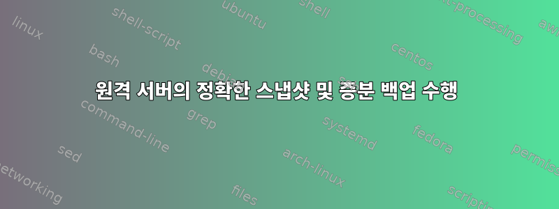 원격 서버의 정확한 스냅샷 및 증분 백업 수행